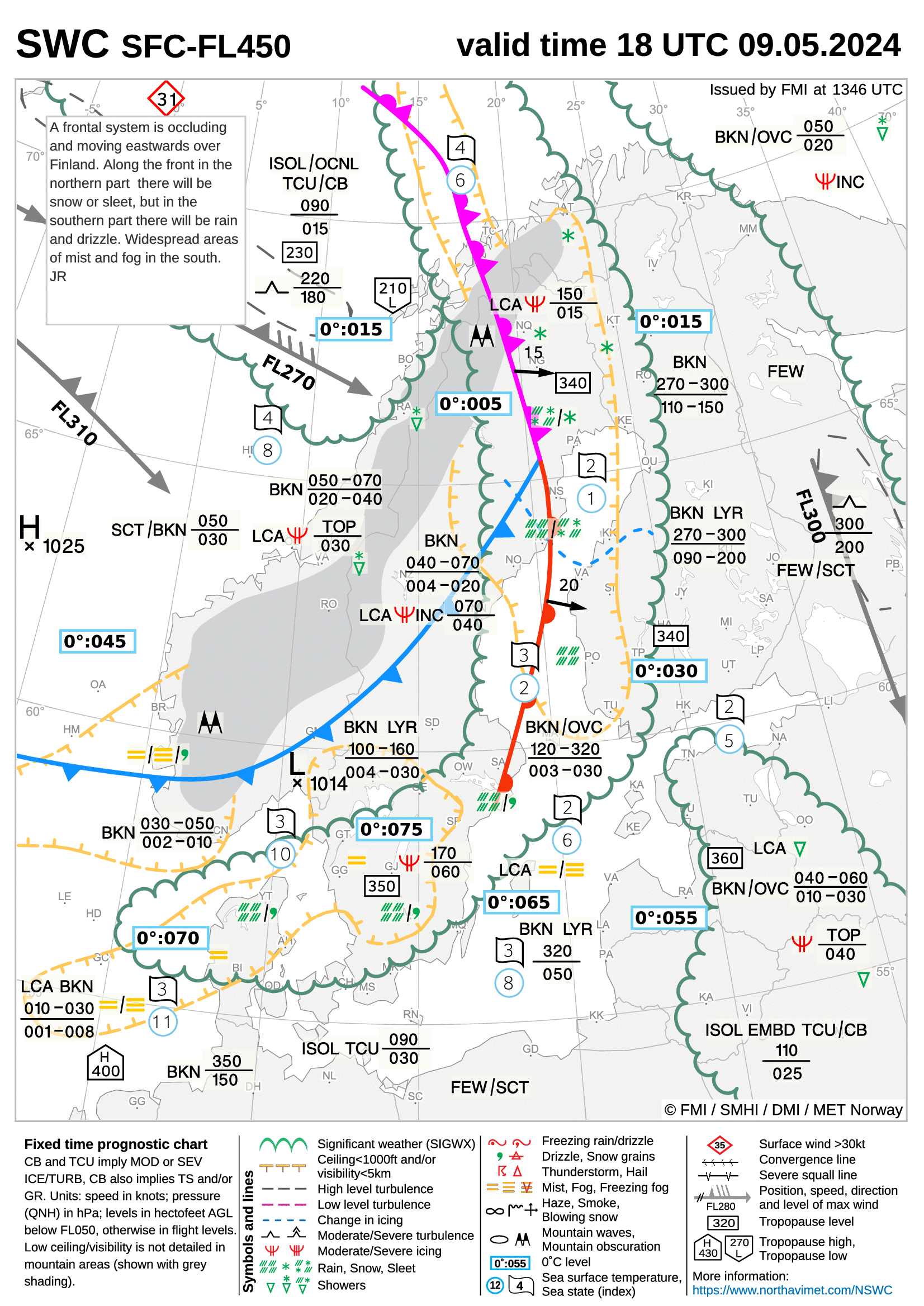 Nordic Significant Weather Chart from AROWeb