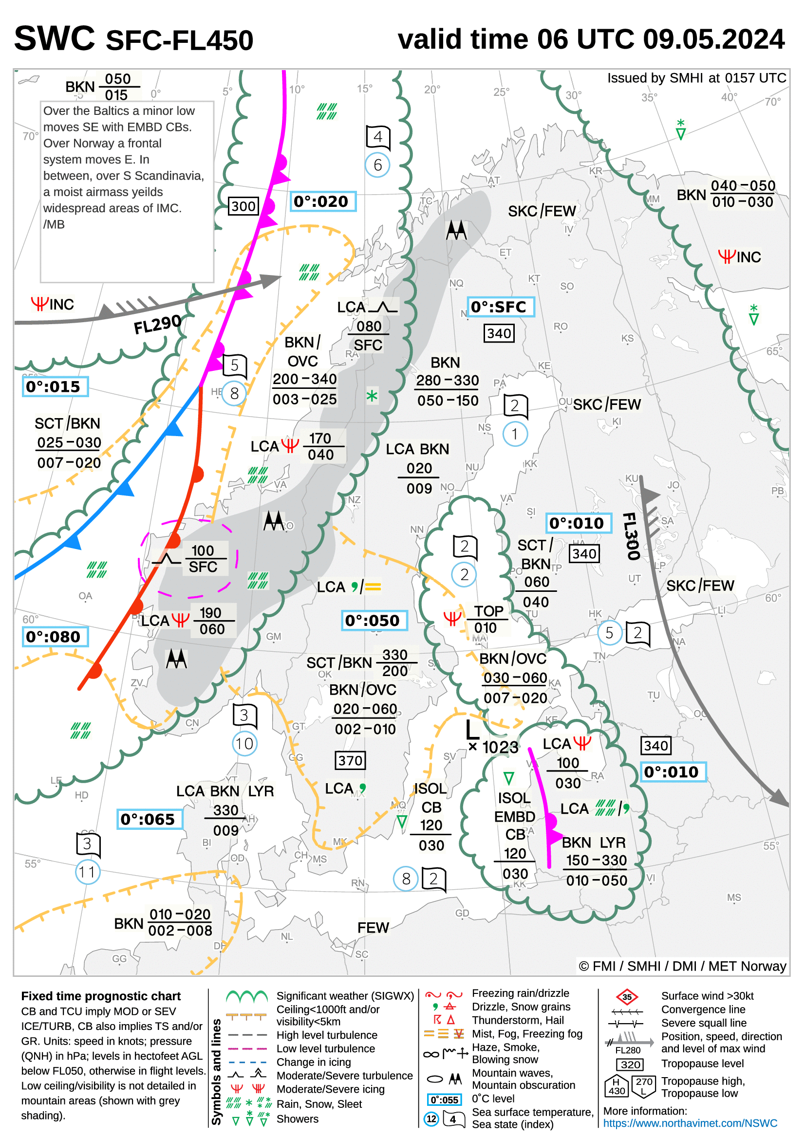 Nordic Significant Weather Chart from AROWeb