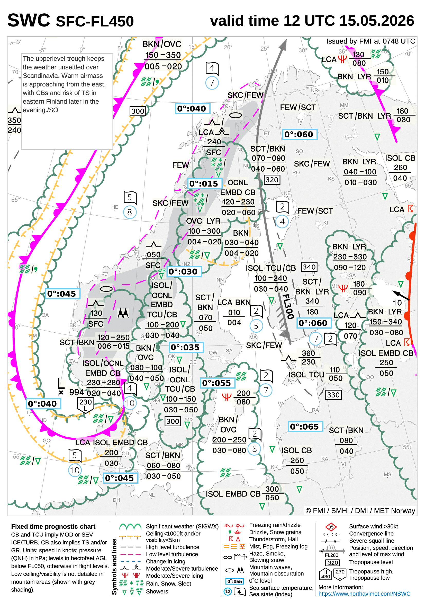 Significant Weather Chart for Scandinavia
